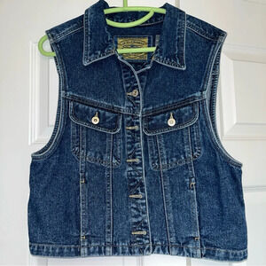Liz Claiborne Jeans Sleeveless Denim Vest Jacket Women's L D41
